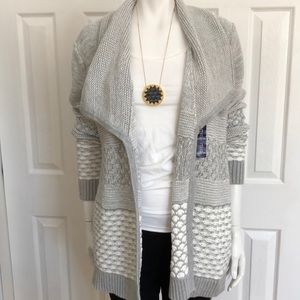 NWOT Gap Factory Gray & White Chucky Sweater. Sz L